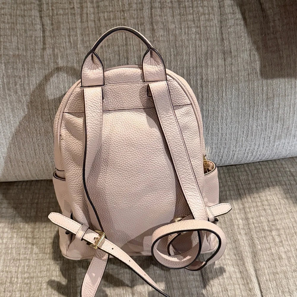 Michael Kors Grained Leather Blush Pink Backpack with Gold Studs 12 by 8